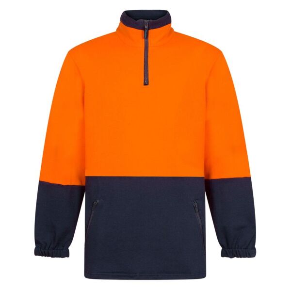 Hi Vis Contrast 1/4 Zip Class D Brush Fleece Thumbnail