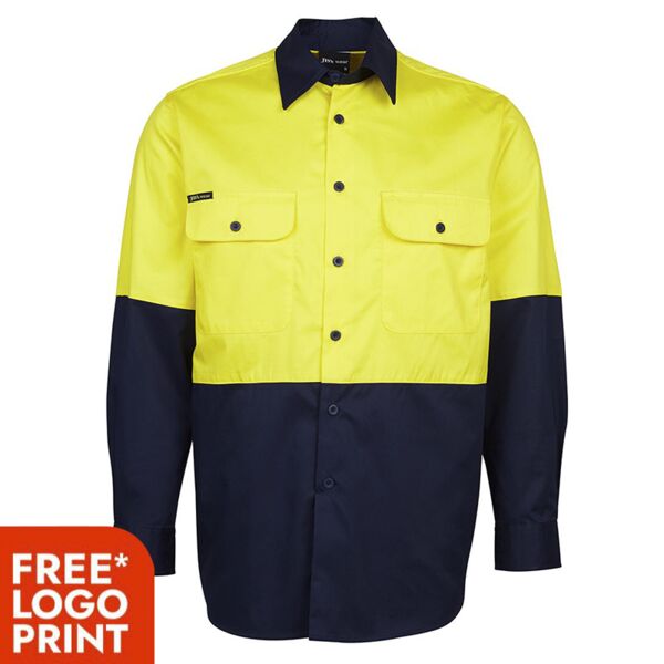 Mens Hi Vis Long Sleeve 150G Work Shirt Thumbnail