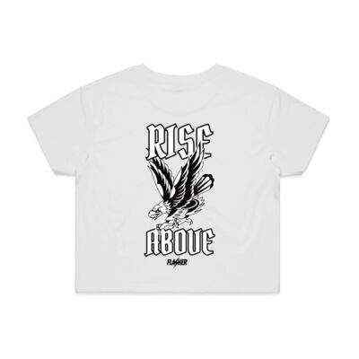 Rise Above Cropped T-shirt - White Thumbnail