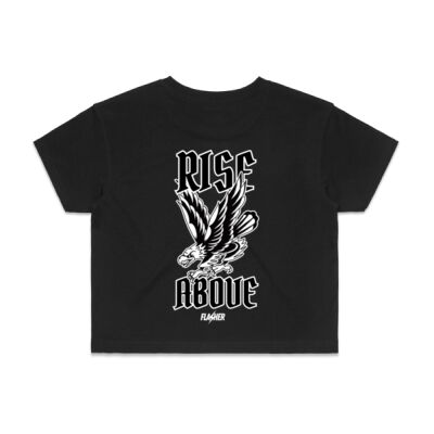 Rise Above Cropped T-shirt - Black Thumbnail