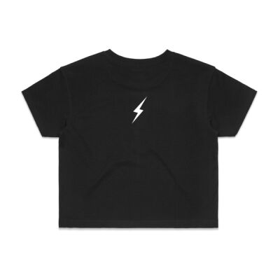 FLASHER Basic Cropped T-shirt - Black Thumbnail